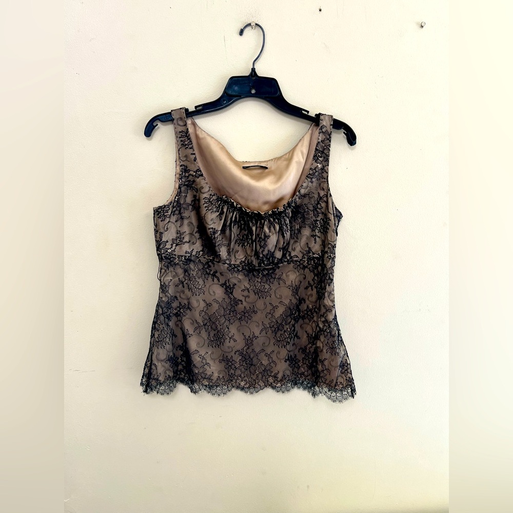 Elie Tahari Black Sleeveless Embellished Camisole